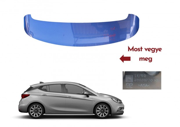 Opel Astra K Mk7 15-21 csomagtérajtó légterelő spoiler 39023770