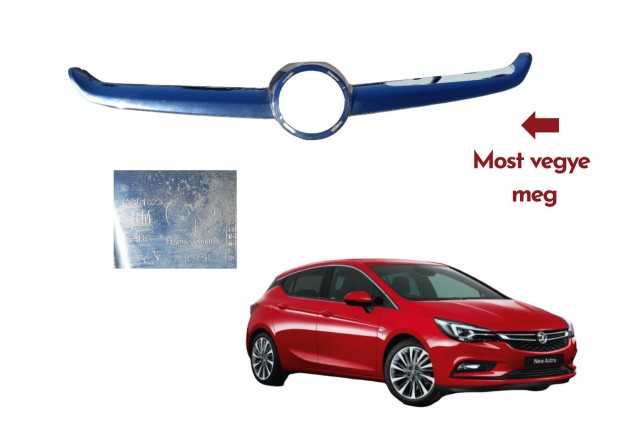 Opel Astra K Vaufhall lelső lökhárító díszrács 13381823