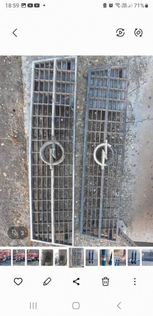 Opel Kadett D hűtőrács.