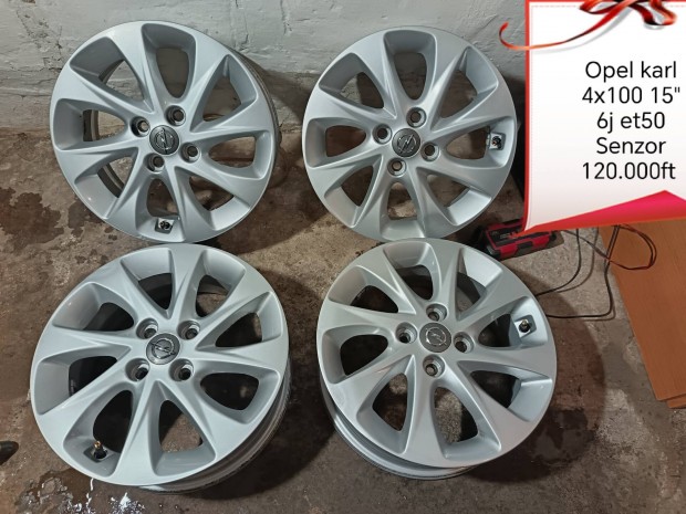 Opel Karl 4x100 15 col alufelni szett 