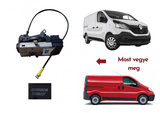 Opel Vivaro 1.9, Renault Traffic II. bal első ajtókzár 8200008246