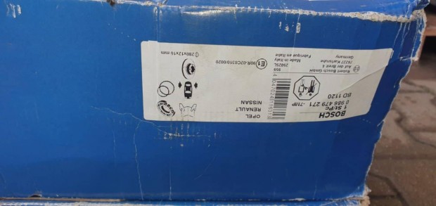 Opel, Renault, Nissan Bosch 0986479271 Féktárcsa párban Új
