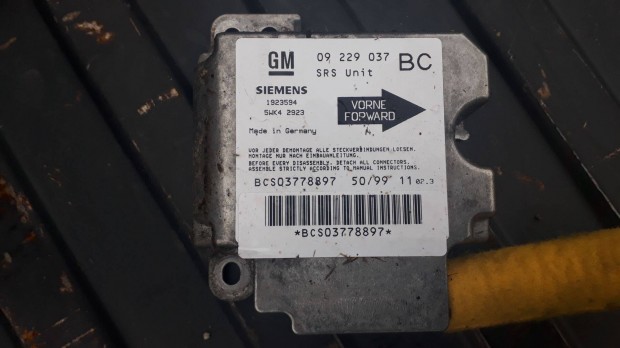 Opel astra G légzsák vezérlő 09229037