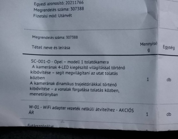 Opel corsa D tolatókamera