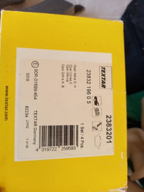 Opel új textar fékbetét szett több típushoz