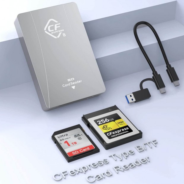 Opluz 2 az 1-ben CFexpress Tpus B s SD Krtyaolvas USB 3.1 Gen 2