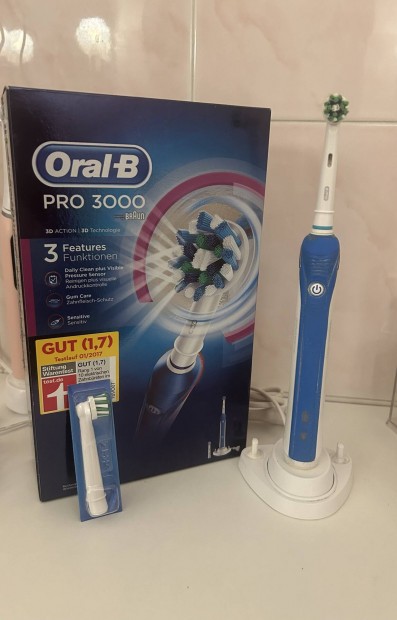 Oral-B Pro 3000 elektromos fogkefe 1 db eredeti csomagols ptfejjel