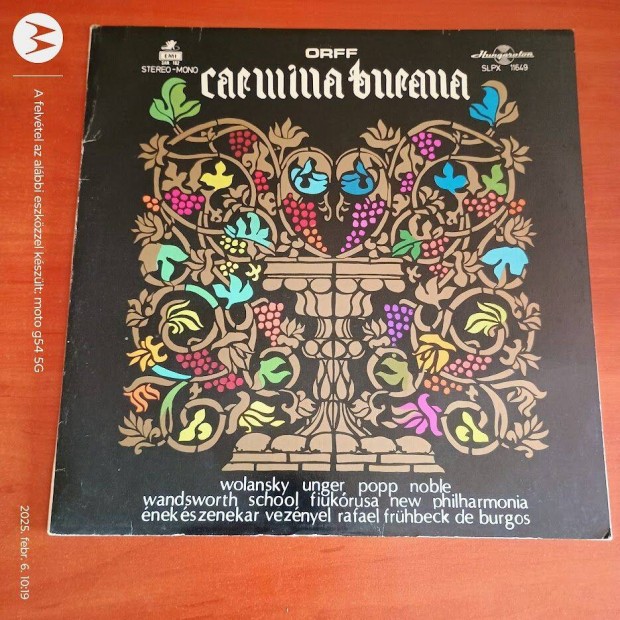 Orff Carmina Burana (Cantiones Profanae); LP, Vinyl