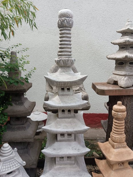 risi 190cm Japn kerti Pagoda lmpa szobor kertpt elem feng shui