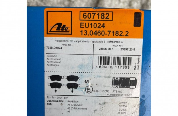Original ATE fékbetét tárcsafékhez, VW Phaeton, Audi A6/A8 akár -50%,