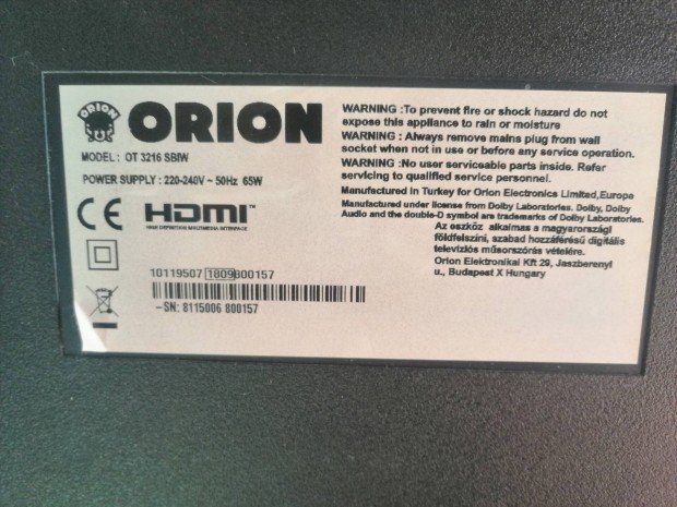 Orion tv 32" 82cm smart wifi 