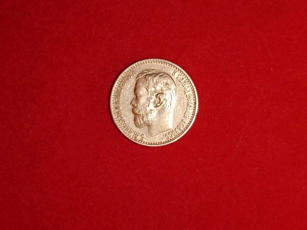 Oroszorszg arany 5 Rubel 1898 Szentptervr - 4,29g - certifikcival