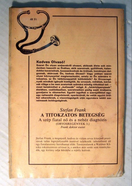 Orvosregnyek 3. A Titokzatos Betegsg (Stefan Frank) 1990 (viseltes)