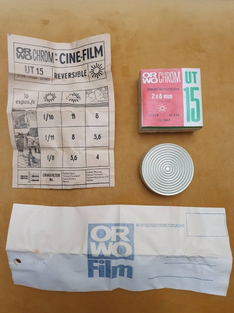 Orwo Chrome 2x8mm-es film, bontatlan, eredeti csomagolsban 
