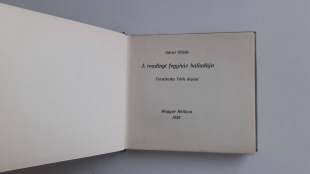 Oscar Wilde A readingi fegyhz balladja 9*10 cm knyv 1959