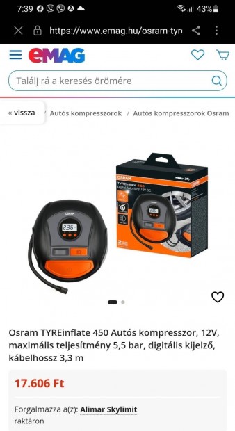 Osram Auts kompresszor 12V