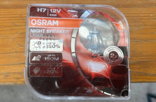 Osram Night breaker laser 5000K +150% H7 55w 2db
