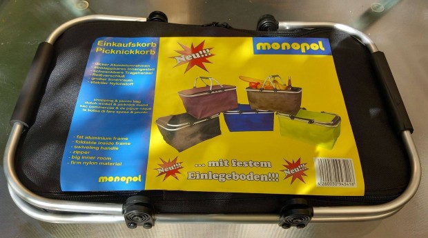 Összecsukható alukeretes bevásárló kosár