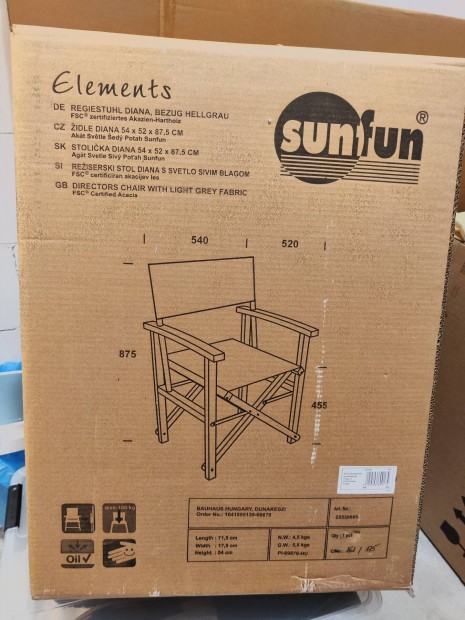 �sszecsukhat� rendez�i kerti sz�k 