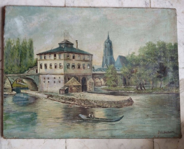 Osztrák ,arhitectura festő , Karl Kaufmann : Városrészlet ?