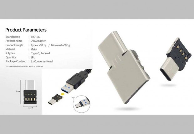Otg Adapter USB-C Dug - USB A Dugba Illeszthet