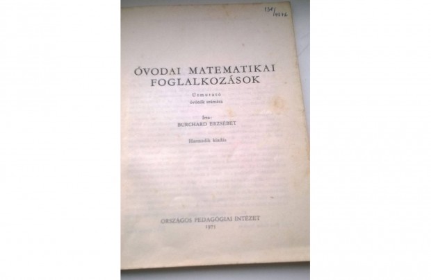 vodai matematikai foglalkozsok - tmutat - rta Burchard E