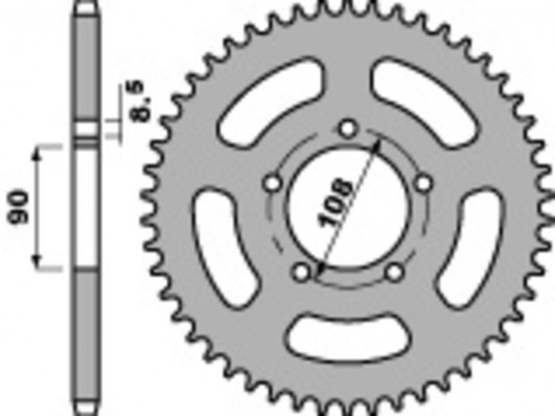 PBR Standard C45 acél hátsó lánckerék 1515 - 520