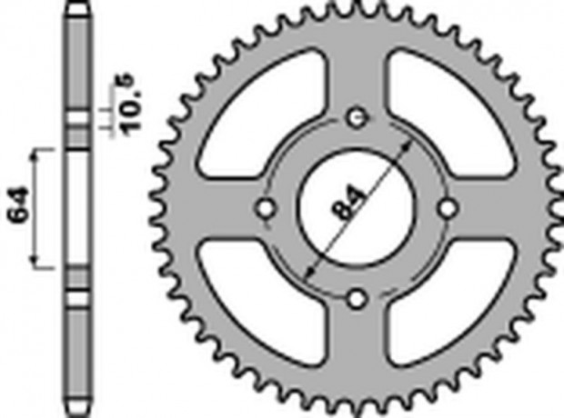PBR Standard C45 acél hátsó lánckerék 4302 - 520