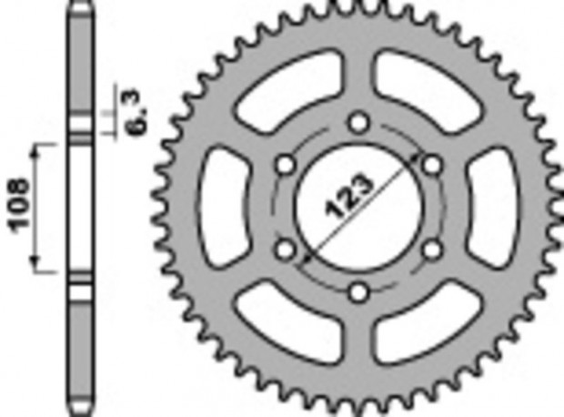 PBR Standard acél hátsó lánckerék 4412 - 420