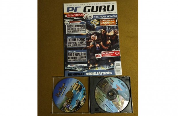 PC Guru magazin 2003/10 + CD mellékleten Port Royale + DVD melléklet