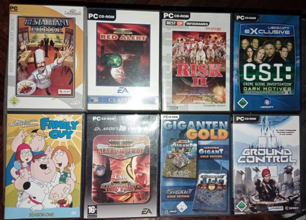 PC j�t�k-kollekci� (9 db, egyben, pl. Red Alert 1-2, Risk II.)