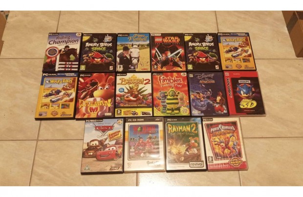 PC jtkok Angry Birds Rayman Wacky Races Cars Worms Sonic