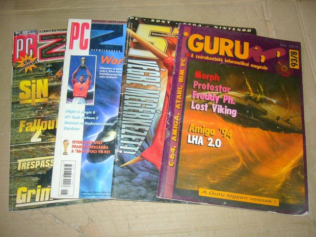 PC magazinok - PC Zed, PC Guru, 576 Kbyte 1993 - 98 4 db