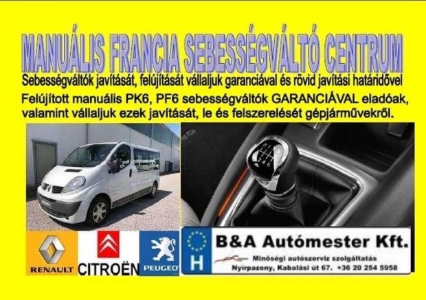 PF6010,024,026 2,0dci Trafic,Vivaro feljtott sebessgvlt