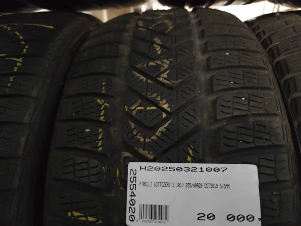 PIRELLI SOTTOZERO 3 101V   255/40R20 DOT3619 5,5MM  Haszn�lt