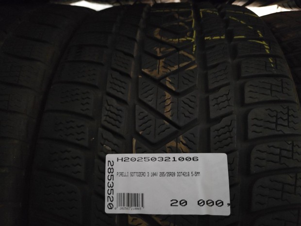 PIRELLI SOTTOZERO 3 104V 285/35R20 DOT4218 5,5MM Használt