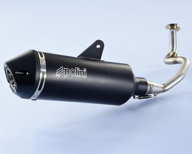 POLINI Maxi-Robog Kipufog - Fekete Alumnium Vespa