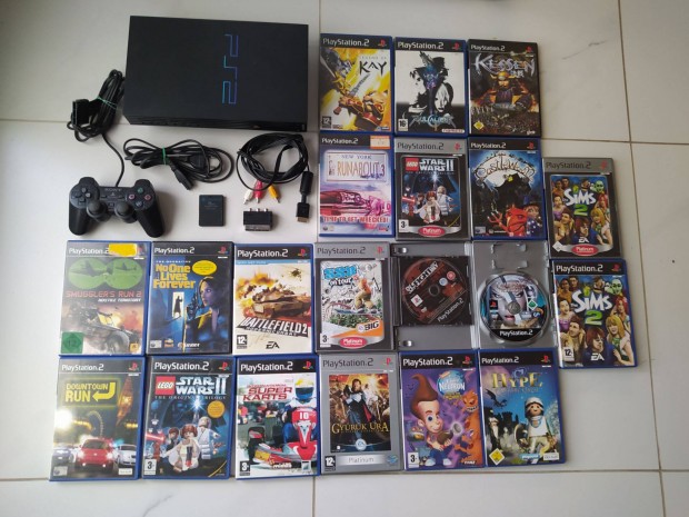 PS2 Playstation 2 FAT jtkgp konzol 20db gyri jtkkal