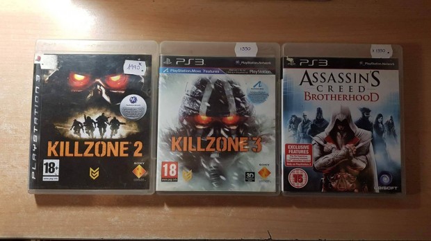 PS3 Killzone 2, Killzone 3, Assassin's Creed Brotherhood jtkok !