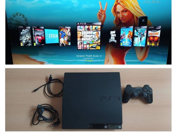 PS3 Playstation 3 Slim Hen tele játékkal