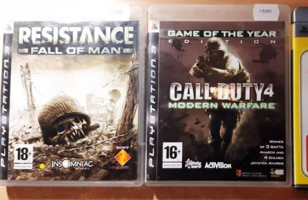 PS3 Resistance, Call of Duty 4 Modern Warfare MW Playstation 3 jtkok