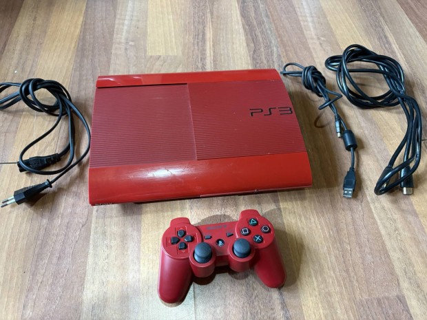 PS3 Super Slim 500GB piros konzol