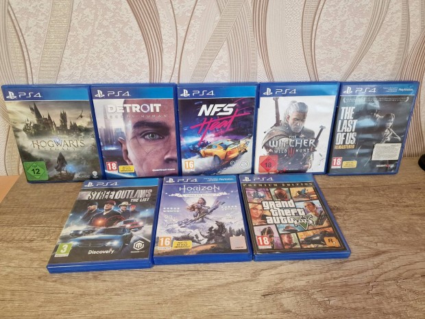 PS4 Jtkok/ GTA 5/Hogwarts/Detroit/NFS/Street/The Last/Witcher/Horiz