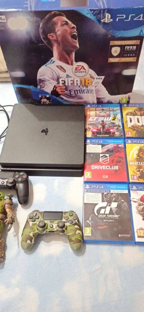 PS4 gép +9db játékkal,2 joyyal.teljesen újszerű eladó