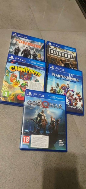 PS4 jtkok Daysgone, God of war, chimparty, plantsvszombies, the divi