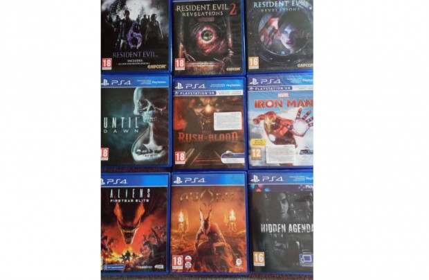 PS4játékok 9db/27e ft