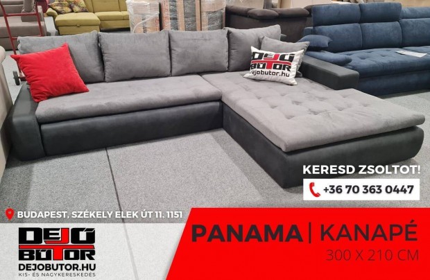 Panama prns kanap lgarnitra 300x210 cm szivacsos gray