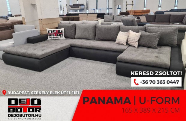 Panama sarok kanap szivacsos lgarnitra 165x389x215 cm ualak gray