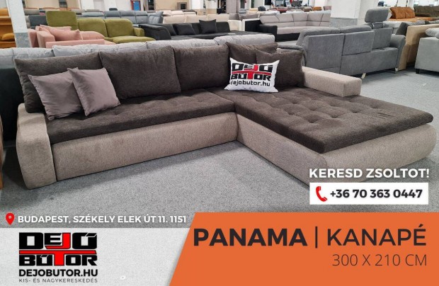 Panama sarok prmium kanap lgarnitra 300x210 cm szivacsos barna