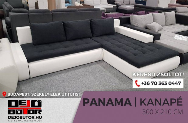 Panama sarok rugs kanap lgarnitra 210x300cm fekete